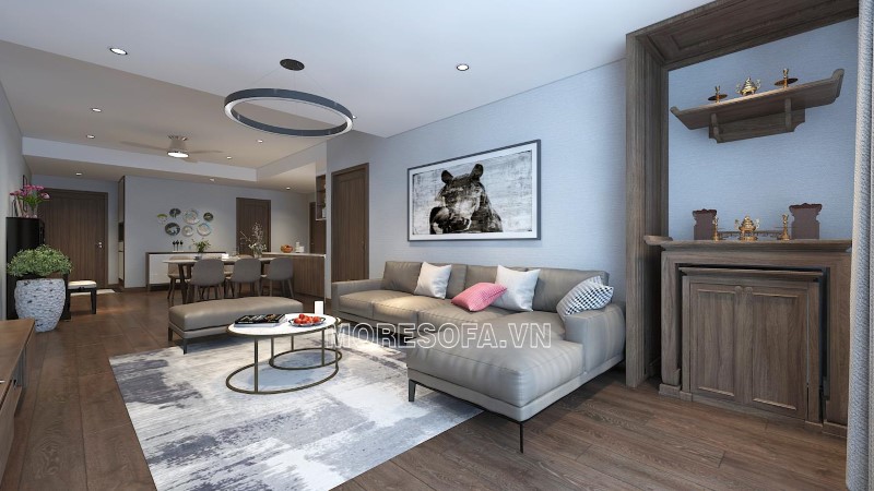 Ghế sofa góc da hiện đại